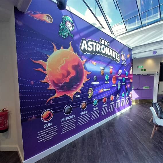 An image of the Little Astronauts wall mural